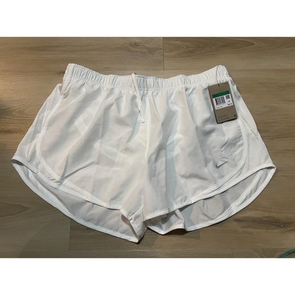 Nike Pants - Nike Dri-FIT Tempo Running Shorts Womens XL White Lined Mesh Gym 831558-100 Dust